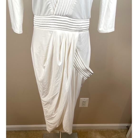 Zhivago Eye of Horus Long Sleeve White Midi Dress Size 4 - Picture 7 of 12